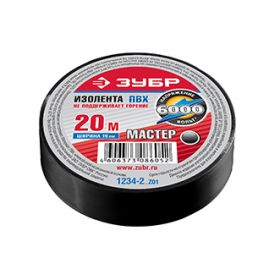 Изолента черная, ПВХ, 19мм*20м "МАСТЕР", ЗУБР