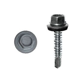 (RAL 7024) Саморез кровельный с шестигранной головкой сверло по металлу 5,5*19