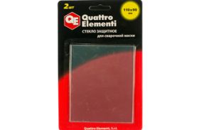 Стекло для сварочной маски QUATTRO ELEMENTI 110 х 90 мм, защитное, поликарбонат, блистер, 2 шт