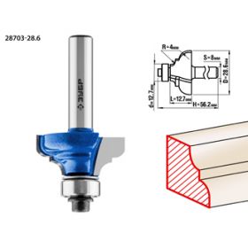Фреза кромочная калевочная No3, D= 28,6мм, рабочая длина-12,7мм, радиус-4мм,хв.-8мм, d-12,7мм, ЗУБР