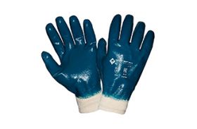 Перчатки нитриловые синие (манжет крага)