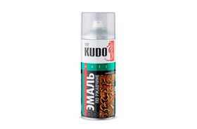 Эмаль спрей молотковая по ржавчине KUDO серебристая-черная 520мл